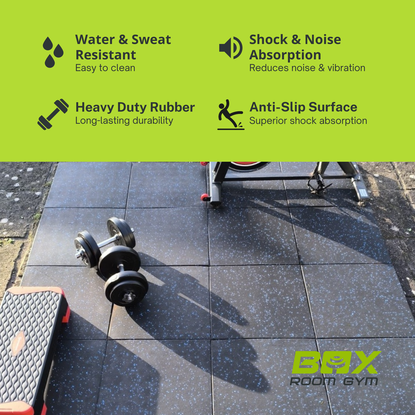 Rubber Gym Mat / Tile - 4sqm Pack